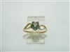 14k Yellow Gold Diamond And Emerald Ring