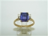 10k Yellow Gold CZ And Rectangle Amethyst Ring