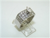 14k White Gold Diamond Square Designed Ring