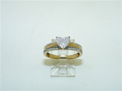 Yellow Gold Natural Diamond Heart Ring