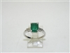 Gorgeous Vintage Emerald Diamond Platinum Engagement Ring