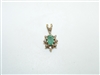 14k Yellow Gold Diamond Emerald Pendant