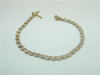 10k Yellow gold Tennis Bracelet
