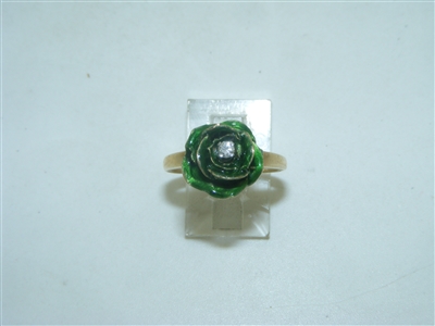 Beautiful Diamond Green Flower Ring