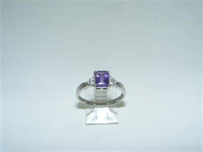 Platinum Amethyst Diamond ring