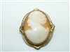 Vintage Brown Stone Cameo Women's face Pin