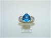 14k White Gold Blue Topaz Ring