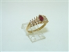 14k Yellow Gold Marquise Ruby Diamond ring