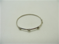 14K White Gold Kids Diamond Bangle Bracelet