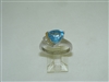 Beautiful Silver and Yellow Gold Blue Topaz Diamond ring