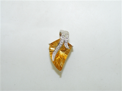 Beautiful Gold Topaz Diamond Pendant