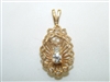 14k yellow Gold Designer Diamonds Pendant
