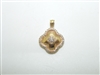 14k Yellow Gold Diamond Little Cross Pendant
