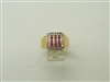 14K Yellow Gold Unisex Ruby & Diamond Ring