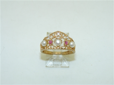 14k yellow gold Ruby and Diamond Ring