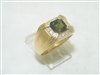 14k Yellow gold Diamond & Peridot Ring