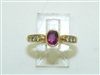 14k Yellow Gold Diamond and Ruby ring