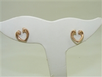 14k Rose Gold Diamond Heart Earrings