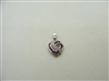 14k White Gold Natural Ruby & Diamond Heart Pendant