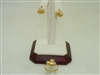 18k Yellow Gold Womens Earring & Ring Set