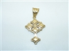 18k Yellow and White Gold cross Pendant