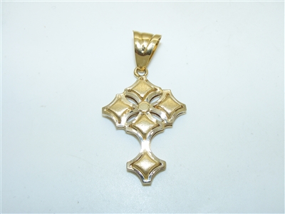 18k Yellow and White Gold cross Pendant