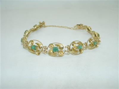 Beautiful Gold Emerald Bracelet