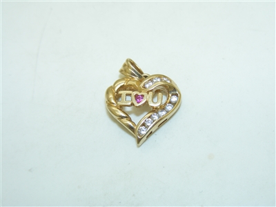 14k Yellow Gold I Love you Pendant