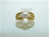 10k yellow Gold Cultured Pearl Ring