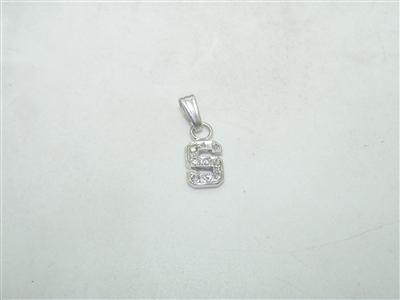 14k White Gold "S" Diamond Pendant