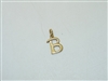 14k Yellow Gold B initial Pendant