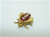 18k Yellow Gold Ruby & Diamond Fly Pin