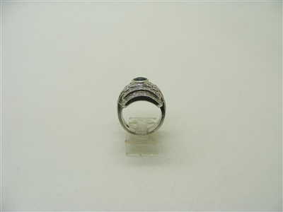14k White Gold Sapphire & Diamond Ring