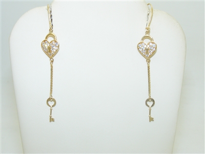 Gorgeous Yellow Gold Heart Earring