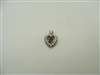 14k White Gold Hanging Natural Ruby & Diamond Heart Pendant
