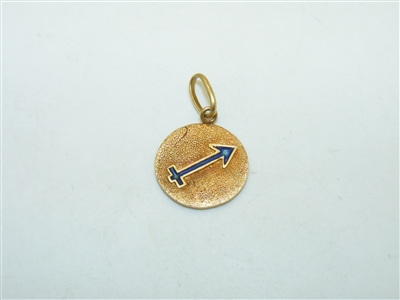 18k Yellow Gold Sagittarius Pendant