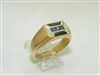 10k Yellow gold Natural Sapphire & Diamond Ring