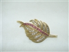 Vintage 18k Yellow and White Gold Diamond and Ruby Pin