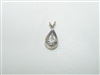 14k White Gold Single Diamond Pendant