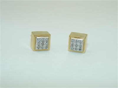 14k yellow gold Cube Earrings