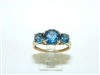 14k Yellow gold London Blue Ring