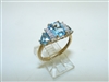 10k yellow gold Blue Topaz Diamond Ring