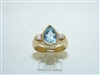 14k Yellow Gold Blue topaz Ring