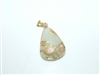 14k Yellow Gold Natural Green Pendant Bird