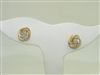 Diamond Yellow Gold Push Back Earrings