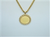 14k Yellow Gold Wheat Link Chain and Pendant