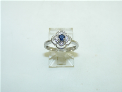 White Gold Blue Sapphire Diamond ring