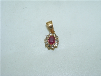 Beautiful Vintage Burmese Ruby Diamond pendant