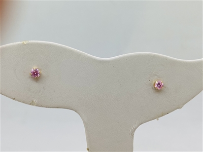 Gorgeous Pink CZ Stud Earrings