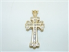 14k yellow Gold Diamond Cross Pendant